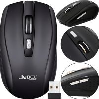 Беспроводная оптическая мышка Jedel W550 Black 1000 DPI игровая для компьютера и ноутбука 2.4GHZ на батарейке, Геймерская USB мышь 98127 Черная