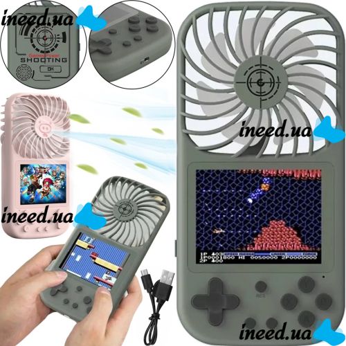 Игровая портативная консоль с вентилятором Gen Game Fan F1 HS-224 на 500 игр, Ретро мини приставка с дисплеем 2.8" Dendy JD-05 от аккумулятора