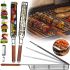 Решетка гриль для барбекю Barbecue Grill Basket 49 см одинарная сетка с деревянной ручкой для рыбы, овощей и кебаба, корзина-гриль для мангала Maclay узкая