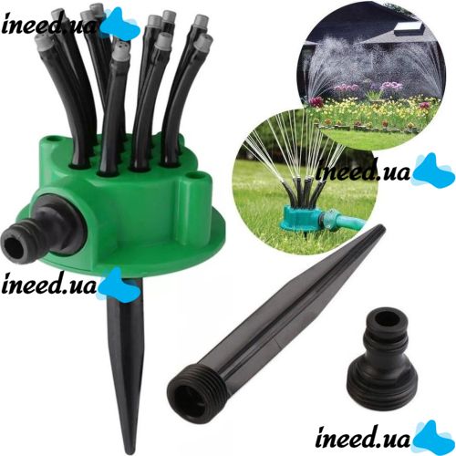 Спринклерний зрошувач насадка на шланг для поливу 12 в 1 розумна система Multifunctional Sprinkler Fresh Garden розпилювач дощуватель 360 градусів 