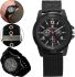 Swiss Army Men's Wristwatch Quartz Wristwatch with Nylon Strap 29 cm Black