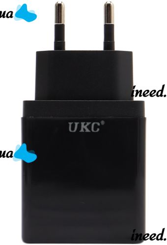 Сетевое зарядное устройство Fast Charge USB Type-C UKC PD-889 Black блок питания на 2 порта, адаптер зарядка для телефона смартфона Android Черный