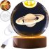 Хрустальный шар-ночник Сатурн 3D Creative Visualization Lamp M-8062S светодиодный LED ночник, стеклянный шар светильник на аккумуляторе от USB 