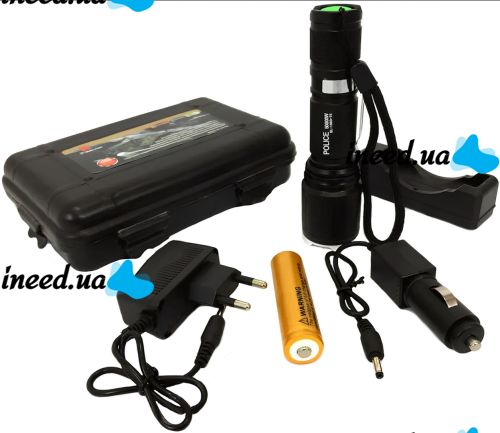 Ручной аккумуляторный фонарик Bailong BL-1860-T6 с фокусировкой 50000W тактический светодиодный LED фонарь 5 режимов с аккумулятором Police BL1860