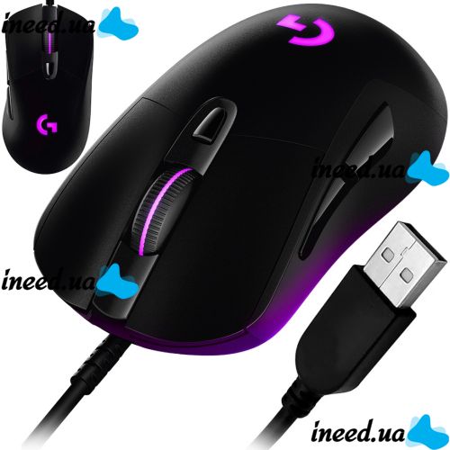Игровая компьютерная мышь Logitech G403 Gaming Mouse проводная USB геймерская мышка с RGB подсветкой для ПК компьютера и ноутбука G-403 Черная