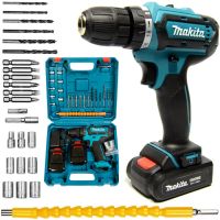 Акумуляторний шуруповерт Makita Df550dwe 24V 5AH Li-Ion + запасний акумулятор в кейсі і набором інструментів бездротової ударний DDF453RFE