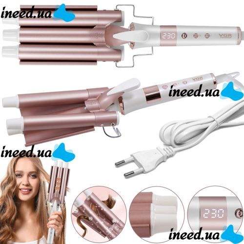 VGR V-599 90W Triple wave wave curler VGR V-599 90W 22mm ceramic triple wave curlers for 3 waves, a device for styling and curling Hollywood curls from the network