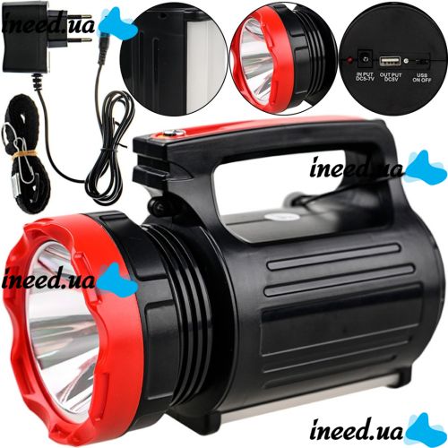 Ручной аварийный фонарь с повербанком Opera Digital OP2895-U 5W 20SMD аккумуляторный светодиодный LED фонарик прожектор 3000mAh Power Bank USB