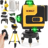 Лазерный уровень DeWalt DCLE34031N 4D 16-линейный зеленый луч на 2 аккумулятора, нивелир для измерения пересечения линий на 360 со штативом в кейсе