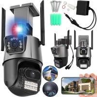Color Outdoor IP Surveillance Camera with Dual Camera P11 WiFi Video Camera with Night Shooting, Motion Sensor and Microphone 3MP SD RJ45