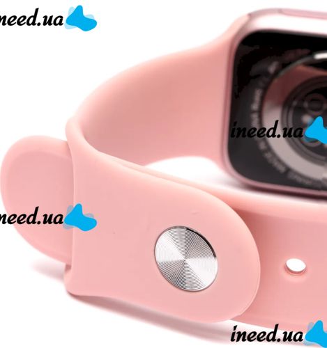 Розумні наручні смарт годинник Smart Watch F21 Pink голосовий виклик, функції фітнесу та здоров'я Bluetooth з бездротовою зарядкою IOS Android рожеві
