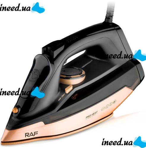 Iron with steam generator RAF R.1305 2600W 300 ml steam iron with ceramic soleplate and vertical steaming on a stand for ironing clothes