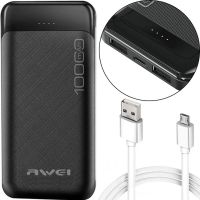 Зарядное устройство УМБ Power Bank Awei P37K 10000 mAh 2xUSB, Портативная батарея повербанк Внешний аккумулятор зарядка с индикаторами для телефона