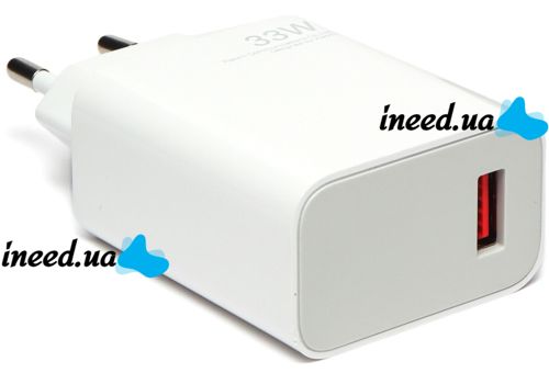 Сетевое зарядное устройство Xiaomi 33W Power Adapter Suit адаптер USB Type-C блок питания с быстрой зарядкой Mi Turbo для телефона 33В Белый