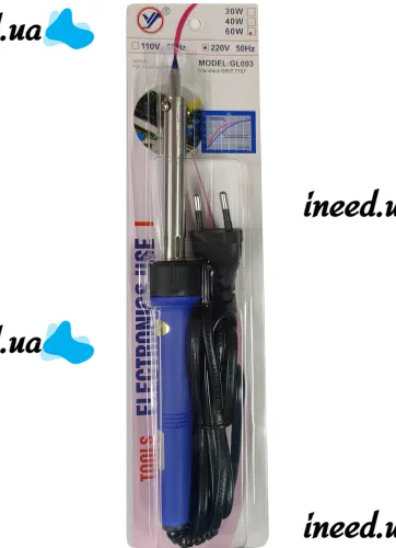 Electric soldering iron Nyleo GL-003 60W electric soldering iron with copper stinger for joining and soldering parts and microcircuits from 220V mains WL-8