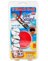 Дорожный швейный набор One Second Needle чудо-иголки для шитья Insta Sewing Kit Tasy To Thread, ножницы, иголки с боковым отверстием Ван Секонд Нидл
