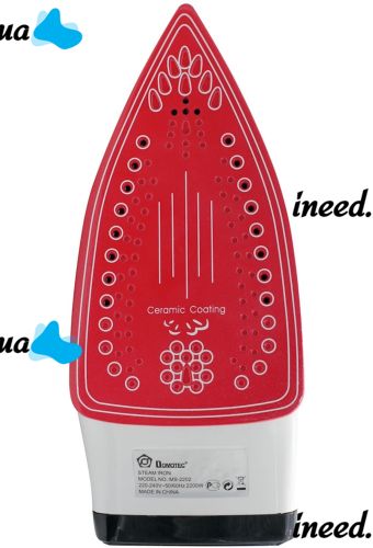 Electric Steam Iron Domotec MS-2202 with Water Tank 2200W Teflon Sole with Steam and Dry Ironing Mode for Clothes MS2202 Red