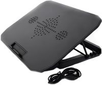 Складная подставка для ноутбука с охлаждением Shaoyundian Notebook Cooler раскладной регулируемый столик охладитель с вентилятором USB Черный