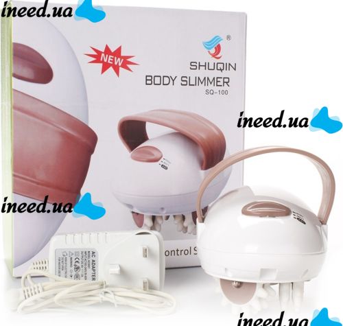 Антицелюлітний масажер для тіла Shuqin Body Slimmer sq-100 Білий, лімфодренажний ручний роликовий вібромасажер проти целюліту для сідниць ніг рук