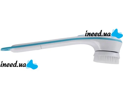 Spin Spa 5-in-1 massage brush for washing and cleansing the face and body, electric massager for shower, bathtub, massager brush with replaceable nozzles White
