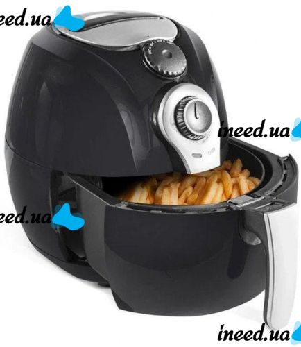 Аерофритюрниця мультипіч Domotec Airfryer Ms-3220 4.5 л з функцією аерогрилю для приготування їжі без масла 1300W, безмаслянная фритюрниця Чорна