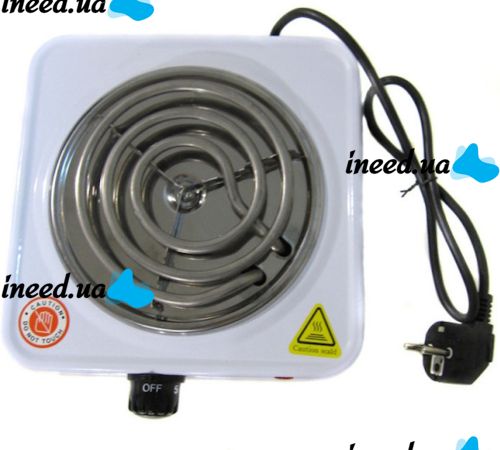 Электрическая настольная спиральная плита на одну конфорку Domotec MS-5801 1000W, Одноконфорочная электроплита 1000Вт с термостатом на 5 положений