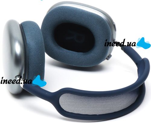 Беспроводные Bluetooth наушники AirPods Max Blue полноразмерные блютуз стереонаушники с микрофоном и шумоподавлением в чехле Smart Case MGYJ3 Синие