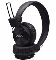 Беспроводные накладные Bluetooth наушники NIA X3 с МР3 плеером и FM Black, Полноразмерные блютуз стерео наушники с микрофоном и радио Черные