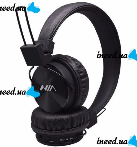 Беспроводные накладные Bluetooth наушники NIA X3 с МР3 плеером и FM Black, Полноразмерные блютуз стерео наушники с микрофоном и радио Черные