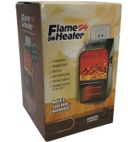 Портативный мини обогреватель с имитацией пламени Flame Heater W-012 с LCD экраном 800W в розетку, Тепловентилятор камин с пультом 800Вт Черный