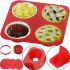 Силиконовая форма My Lil Pie Maker для выпекания и запекания кексов, маффинов на 4 ячейки, Формочка для выпечки корзиночек и готовки на кухне Красная