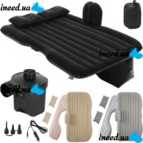 Надувной автомобильный матрас на заднее сиденье Car Travel Bed CT-001 135x80 см с подголовником , Универсальная кровать в авто с насосом и подушками