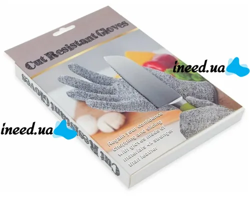 Захисні рукавички, стійкі до порізів Cut Resistant Gloves, надміцні рукавички з захистом від порізів і проколів, рукавички для захисту рук сірі