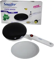 Submersible Pancake Maker Sonifer Crepe Maker SF-3034 650W Electric Pancake Pan 20 cm Electric Pancake Maker with non-stick Coating White