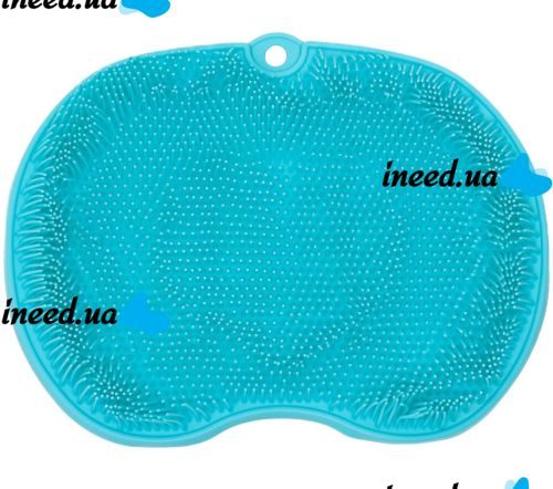 Silicone Shower Foot Scrubber Mat LY-379 Suction cup back and foot massage mat, Wall mounted non-slip shower brush Turquoise