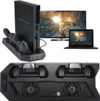 Подставка для игровой приставки PS4 Slim, Pro Skytech 5 в 1 Зарядная док-станция для джойстиков Playstation 4 стенд с охлаждением и usb-хаб