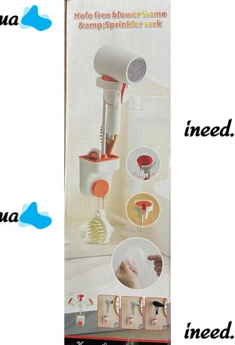 Настенный держатель для фена и душа Hair Dryer Holder Hands Free подвесное вращающиеся крепление органайзер с подставкой для ванных принадлежностей
