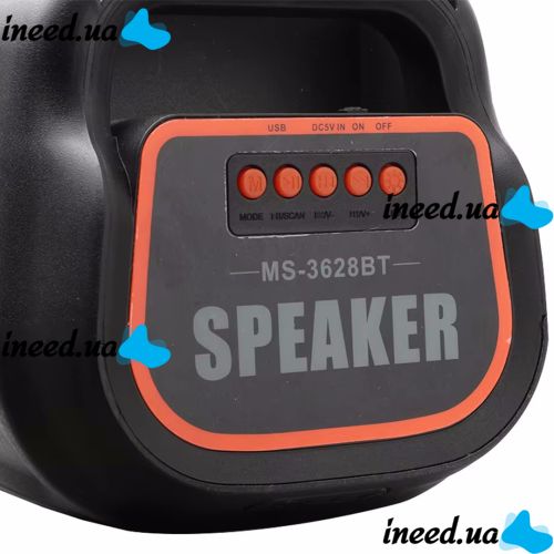 Аккумуляторная колонка динамик Bluetooth SPEAKER MS-3629BT с RGB LED подсветкой Беспроводная акустическая блютуз система E4109 FM AUX от аккумулятора