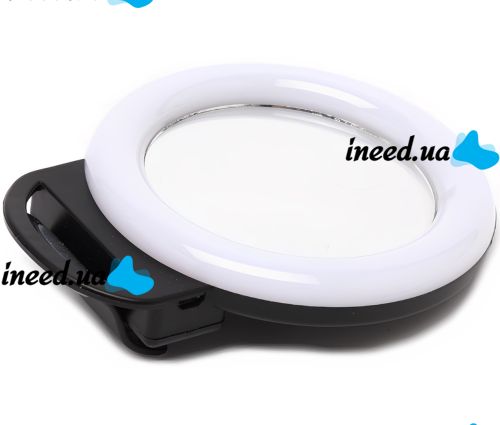 Світлодіодне LED селфі кільце Selfie Ring Light A4S 11.5 см акумуляторна RGB лампа із затискачем, кільцеве підсвічування з дзеркалом на телефон USB H8-1