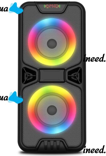 Аккумуляторная колонка динамик Bluetooth BKK B86 с LED подсветкой 20W, Беспроводная акустическая система караоке USB SD FM AUX от аккумулятора Черная