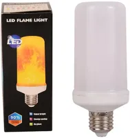 Светодиодная декоративная лампочка LED Flame Light E27 9W с RGB эффектом пламени в форме кукурузы в патрон Цветная лампа 2200K с имитацией огня