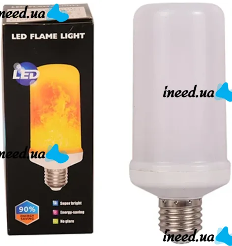 Светодиодная декоративная лампочка LED Flame Light E27 9W с RGB эффектом пламени в форме кукурузы в патрон Цветная лампа 2200K с имитацией огня