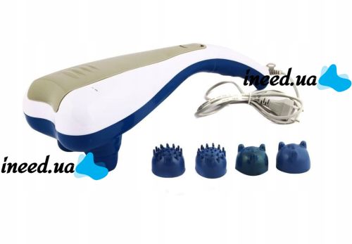 Электрический ручной массажер для всего тела Head Massage SH-222, Антицеллюлитный вибромассажер для спин, ног и рук с 2 насадками