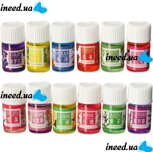Набор водорастворимых эфирных масел Essential Oil EOS-012 12шт с различными ароматами для диффузора, Эфирное аромамасло по 3мл для ароматизаторов