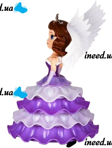Танцующая интерактивная кукла ночник Софи Dancing Angel Ice Princess LD-159D с подсветкой, Музыкальная игрушка София принцесса от батареек Фиолетовая