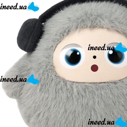 Интерактивная мягкая игрушка Ledodo AI 25 см с искусственным интеллектом, интерактивная игрушка Bobo Holly H-21036 c Led глазами и голосом Серая