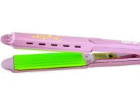 Керамический утюжок гофре Gemei GM-2957 50W для выпрямления и укладки волос, Щипцы Выпрямитель с быстрым нагревом 4 температурных режима Розовый