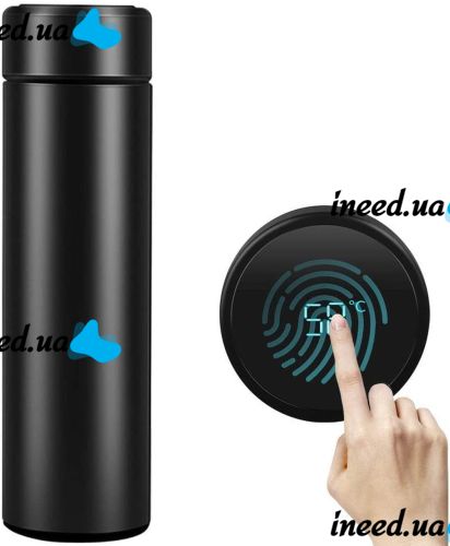 Умный термос Smart Cup 500 мл с LED датчиком индикатором температуры из нержавеющей стали, Вакуумный термос термокружка с дисплеем, экраном