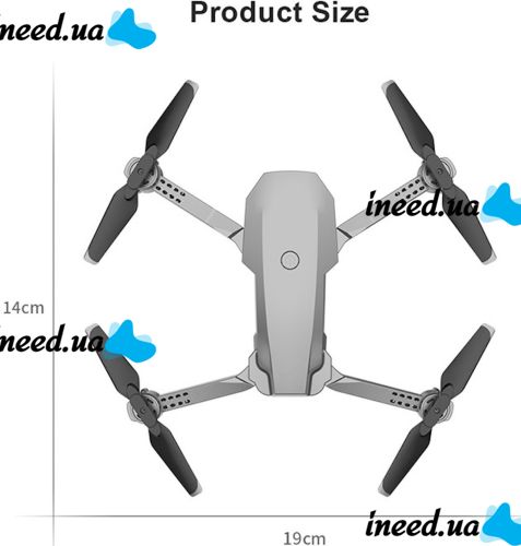 Профессиональный складной квадрокоптер Rias Drone 2 E68 с Wi-fi камерой 720p и пультом ДУ, Дрон коптер N18 wifi на радиоуправлении в кейсе Серый