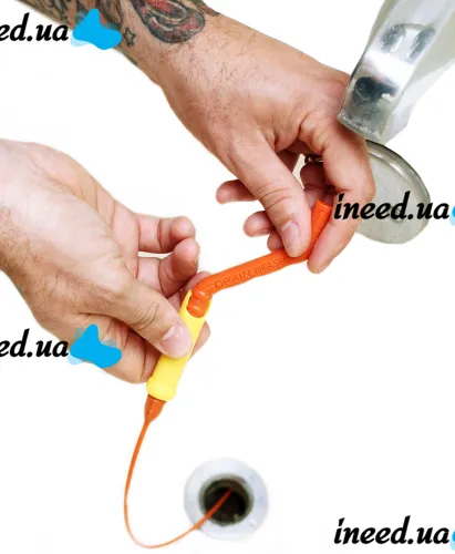 Прилад для прочищення труб каналізації the drain Weasel Plus 360 Easy Spin, інструмент гнучкий трос для чищення засмічень 360 Easy Spin до 50 см 2 шт